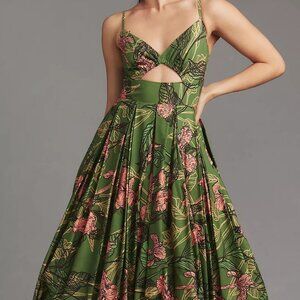 Anthropologie Hutch Cutout Bubble-Hem Midi Dress